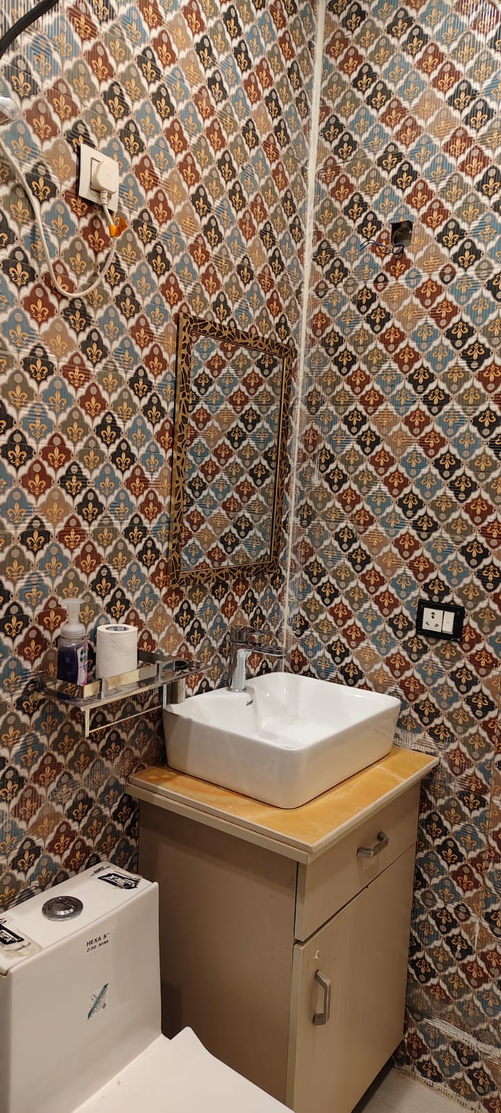 Washroom with Patterned Tiles